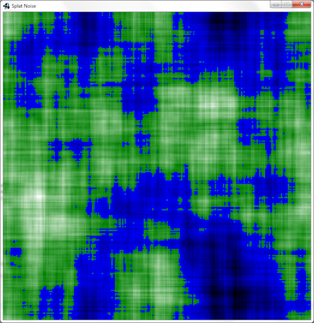 Figure 4: A map generated with axially-aligned block splats.  It has strong horizontal and vertical stripes, yet each stripe has a smooth profile.