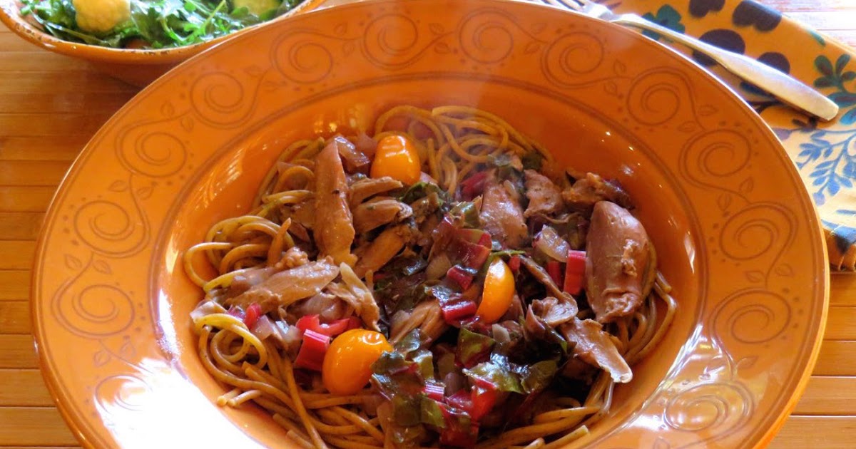 La cuisine de Messidor Spaghettis au canard et aux bettes à carde