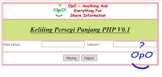 OpO ~ Menghitung Keliling Persegi Panjang Menggunakan PHP Dan HTML
