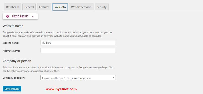 Fill Your Info yoast-info