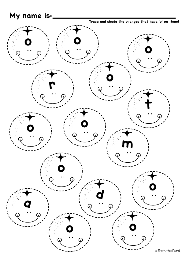 learning the letter sound o from the pond letter o worksheets