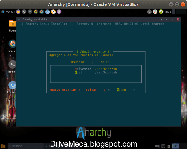 Continuamos la instalacion despues de crear la cuenta de usuario Continuamos la instalacion despues de crear la cuenta de usuario
