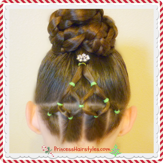 elegant elastic christmas tree hairstyle bun elegant elastic christmas tree hairstyle bun