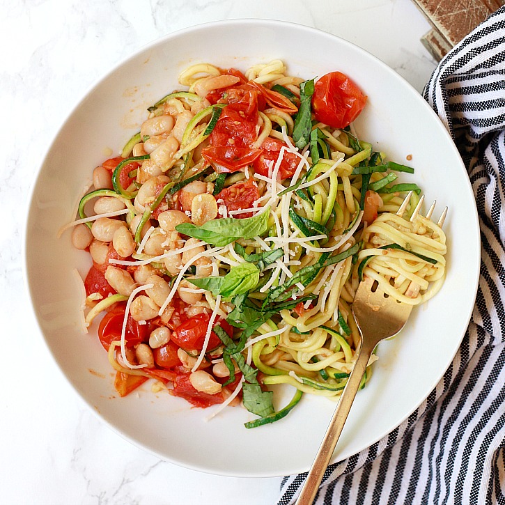 Zucchini Noodles with Roasted Cherry Tomatoes