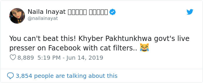 Pakistani Government Officials Forgot To Turn Off The Cat Filter During Facebook Live