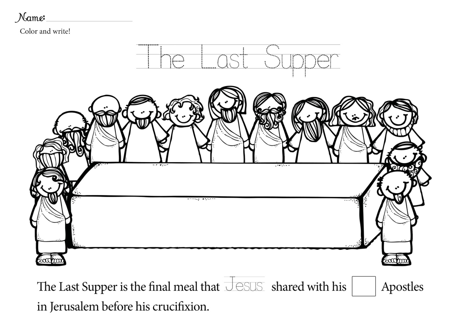 Printable Last Supper Craft - Printable World Holiday