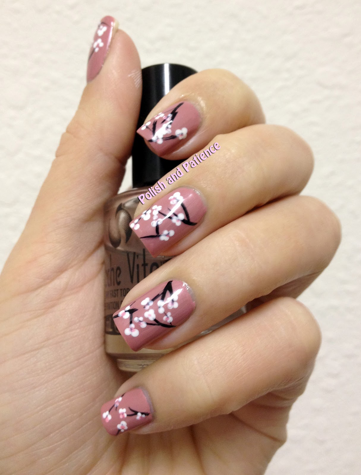 Polish And Patience Cherry Blossom Nail Art