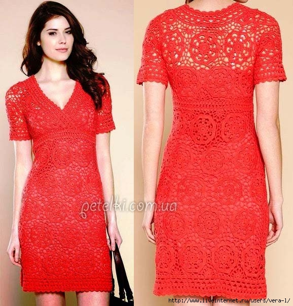 DRESS RED CROCHET amazing