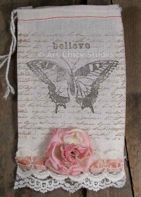 Believe Shabby Chic Pouch
