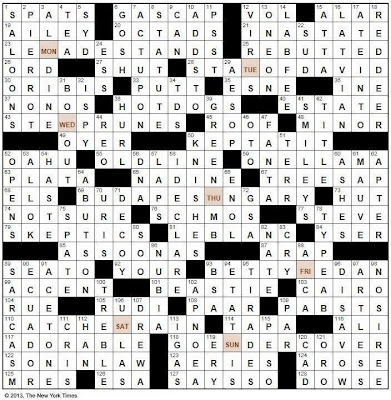 The New York Times Crossword in Gothic: 05 05 13 The Week