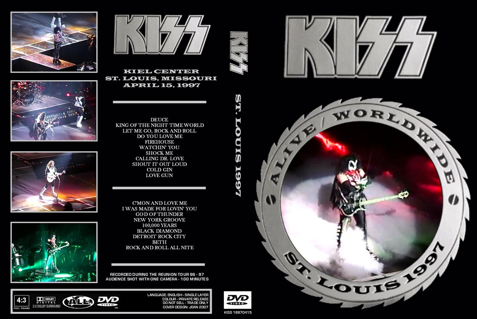 DVD Concert TH Power By Deer 5001 Kiss Live In St. Louis 1997