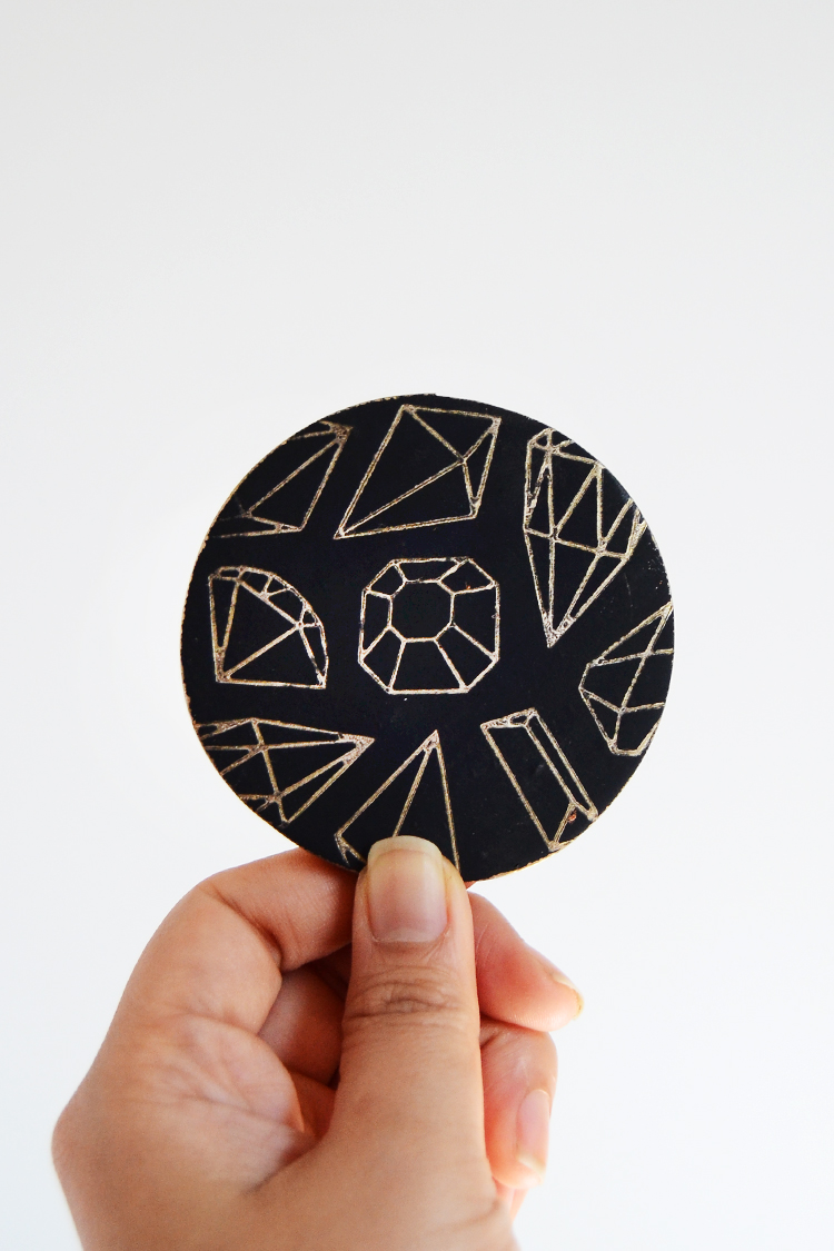 Trendy Gem Embossed Coasters at Crafts Unleashed Minted Strawberry