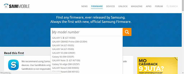 Unduh Firmware Samsung Langsung di Website Resminya Tempat Firmware Samsung