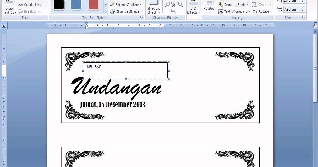 Cara Mudah Membuat Contoh Undangan Pernikahan Sederhana Dengan Word 2010 Blog Iseng Kumpulan Informasi Menarik
