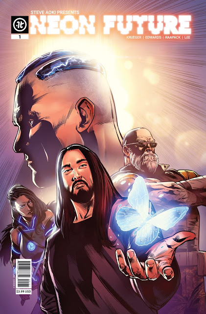 "Neon Future" núm 1 de Jim Krueger, Tom Bilyeu y Steve Aoki. "Neon Future" núm 1 de Jim Krueger, Tom Bilyeu y Steve Aoki.