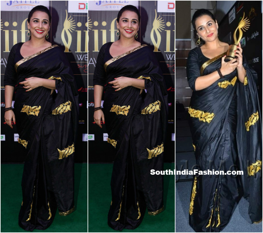 Vidya Balan In Black Masaba Saree South India Fashion