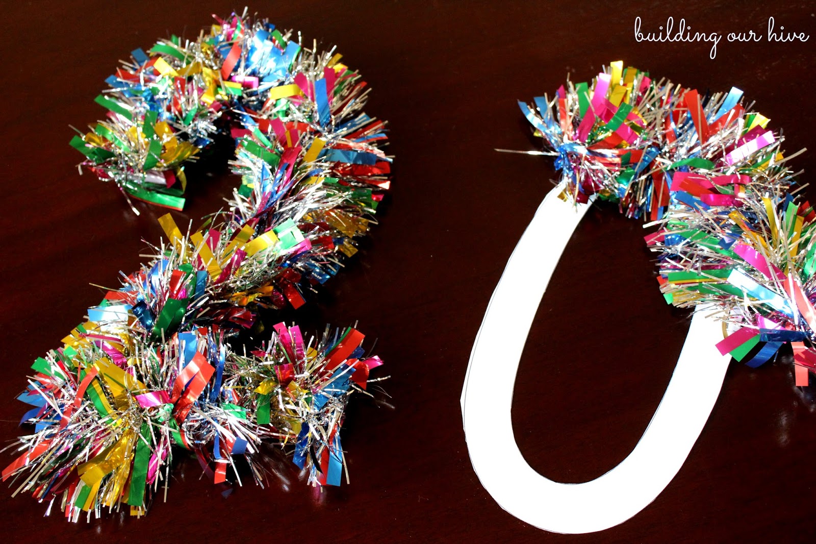 New Year Tinsel Banner and Toppers