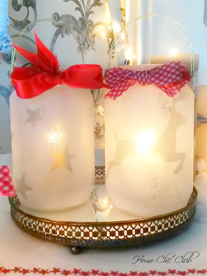 Christmas decoration ideas DIY Frosted Candle Holders Home Chic