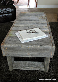 barnwood, reclaimed, coffee table, rustic decor, build it, http://bec4-beyondthepicketfence.blogspot.com/2015/12/these-are-few-of-my-favorite-things.html