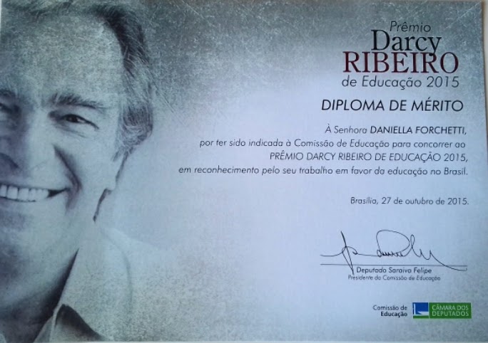 Diploma de Mérito - Prêmio Darcy Ribeiro.