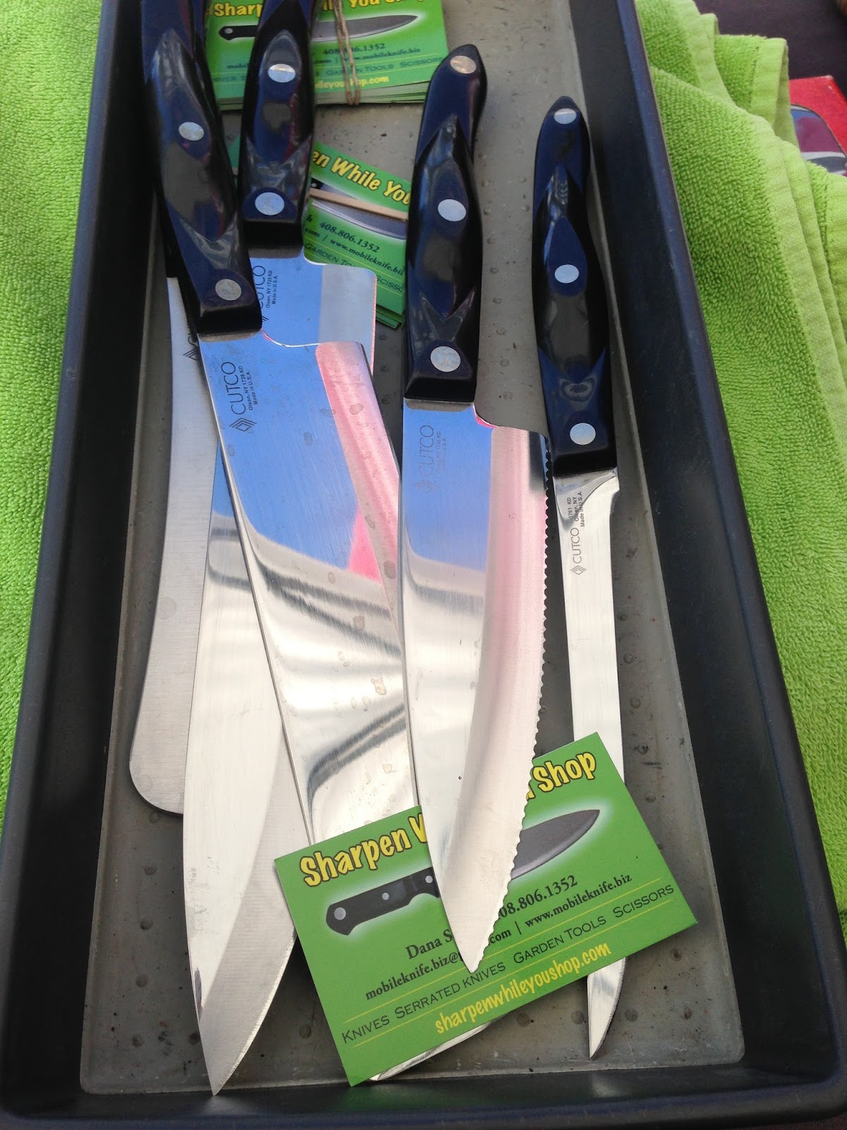 Mobile Knife Sharpening / Knife Sales Cutco Knives to be Sharpened