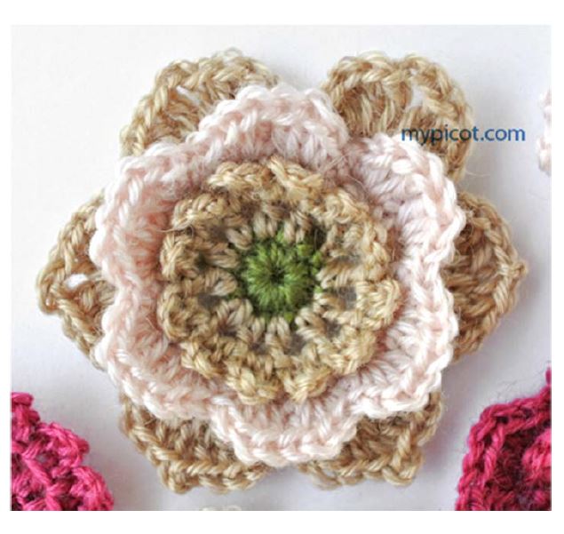 Ergahandmade: Crochet Flower + Diagram + Free Pattern Step By Step