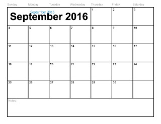 Free Printable Calendar September 2016 Free Printable Calendar September 2016