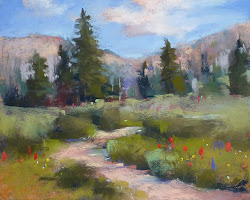 landscape pastel demo painting colorado wildflowers karen margulis landscapes paintings artist 8x10 summer breaking mountains views yankee basin boy into