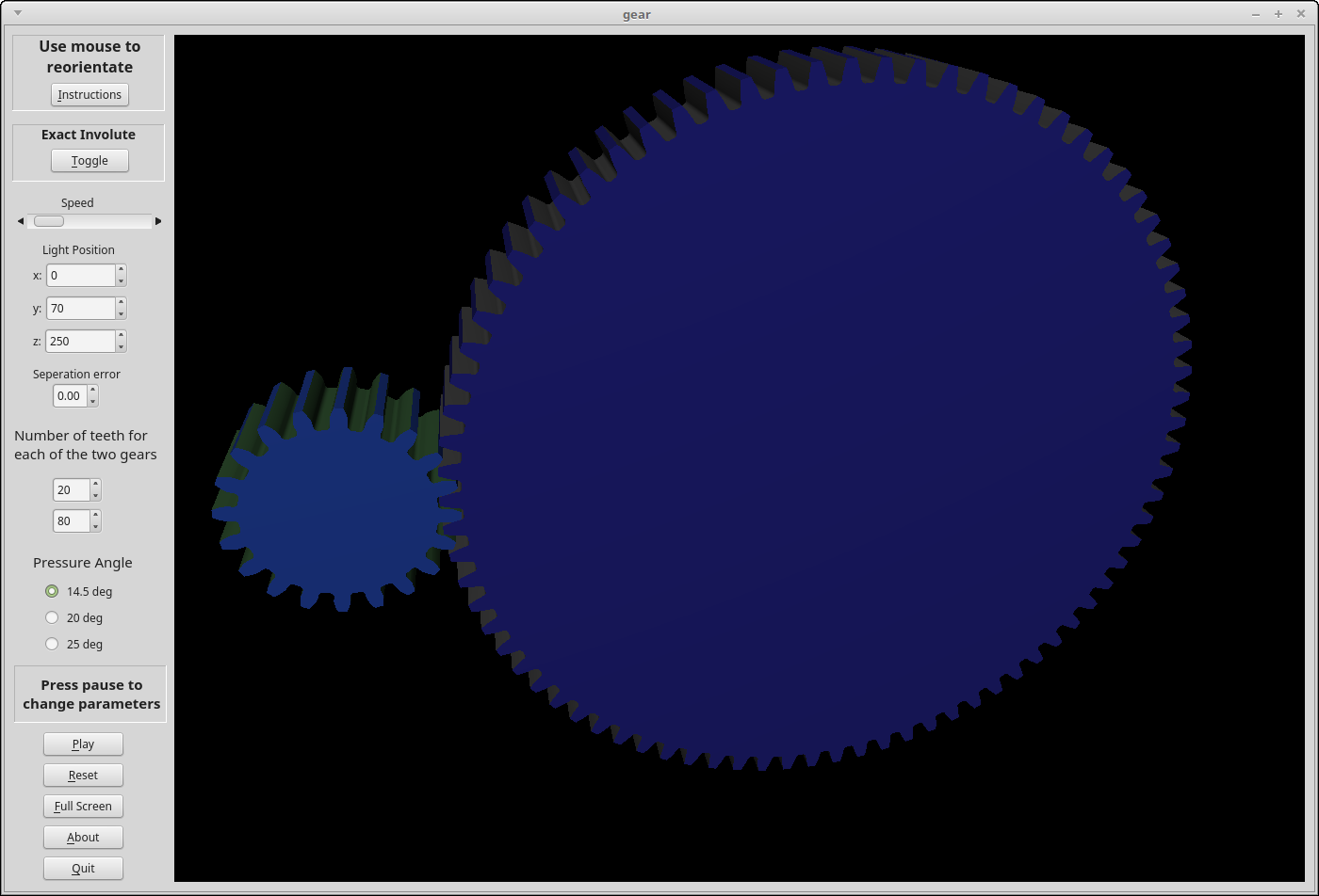 Steve's Involute gear simulator built with QT and OpenGL, Part 1