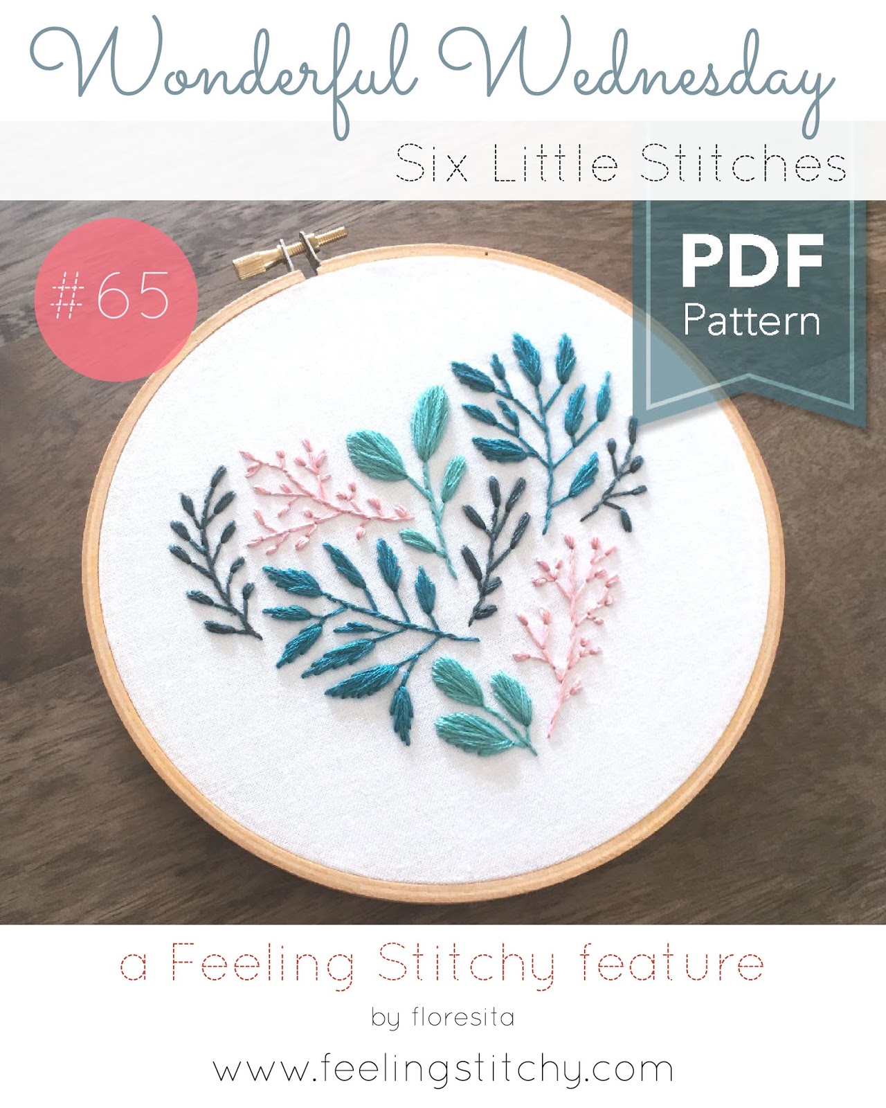 Wonderful Wednesday 65 Six Little Stitches pattern as featured by floresita on Feeling Stitchy