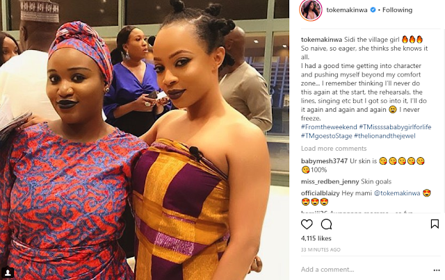 Toke Makinwa shows off her smooth skin as she dressed like a village gir village girl
