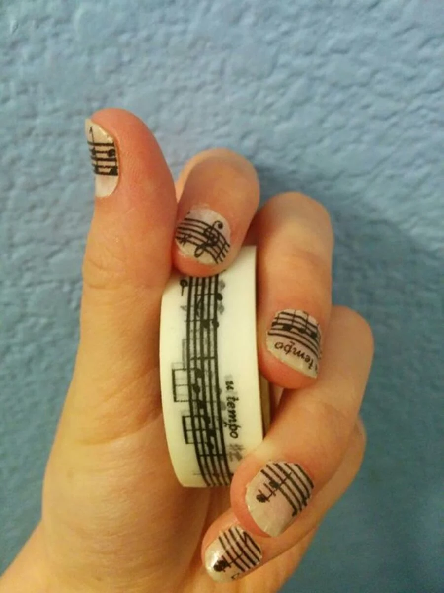 washi tape nails art