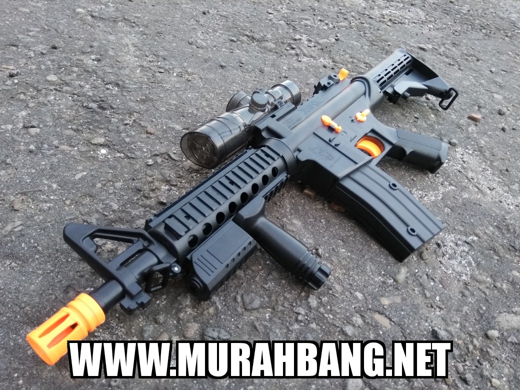 jual water gel gun blaster m4 otomatisairsoftgun elektrik