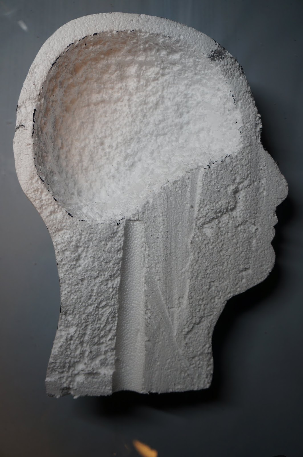 Ginger Wilson styrofoam head art