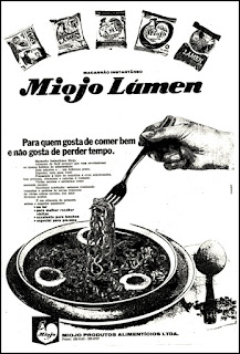 miojo, macarrão, 1972; os anos 70; propaganda na década de 70; Brazil in the 70s, história anos 70; Oswaldo Hernandez;