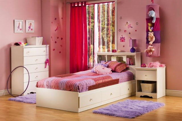 Contoh desain kamar tidur anak perempuan sederhana Contoh desain kamar tidur anak perempuan sederhana