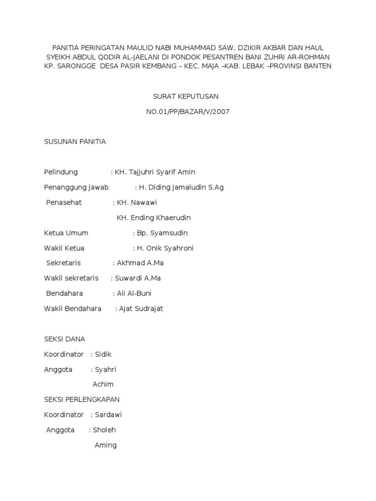 susunan acara maulid nabi wood scribd indo