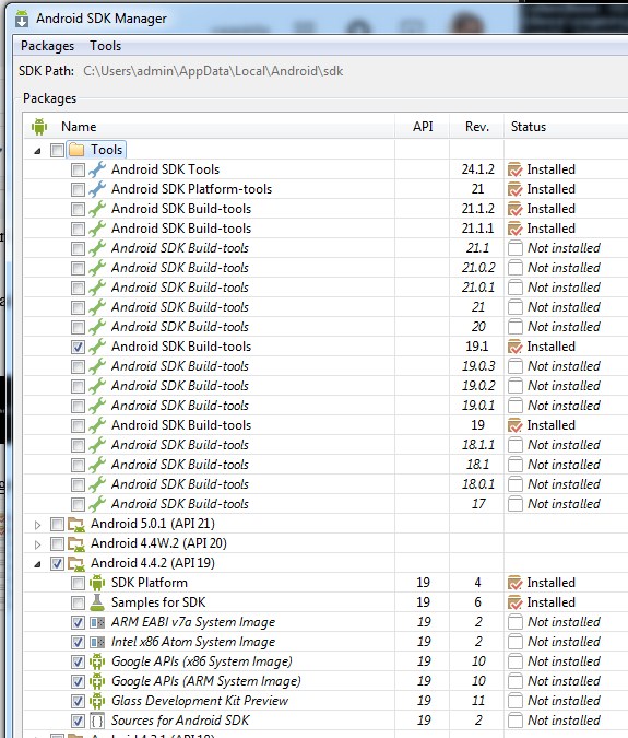 Android sdk 19. Android sdk 19
