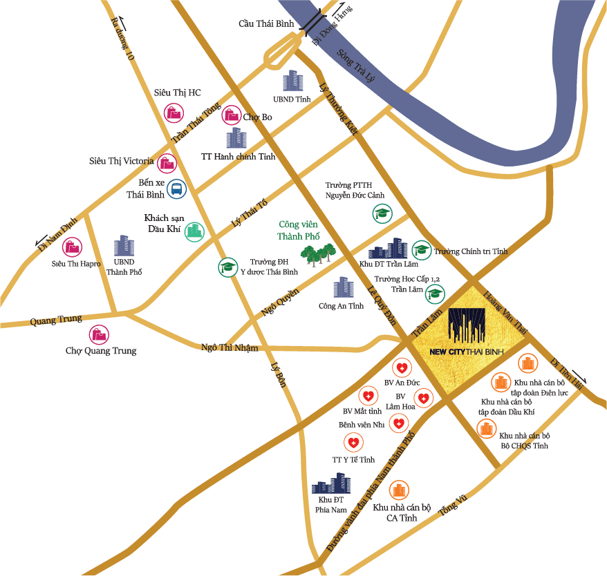 Vị trí khu đô thị New City Thái Bình Vị trí khu đô thị New City Thái Bình