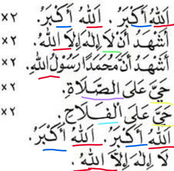 Hukum tajwid pada bacaan adzan