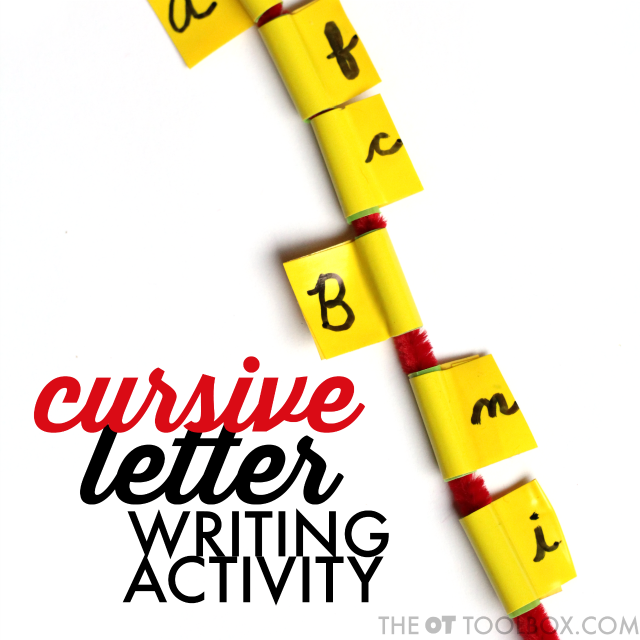 Use this cursive letter activity to help with cursive letter identification and carryover of cursive handwriting skills. Use this cursive letter activity to help with cursive letter identification and carryover of cursive handwriting skills.