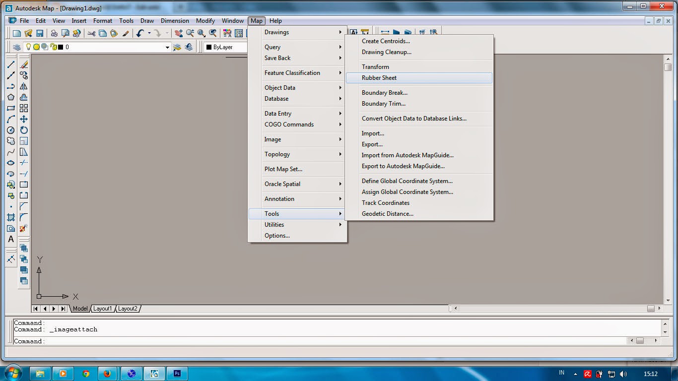 NAVRAT Cara Rubber Sheet di AutoCad Map