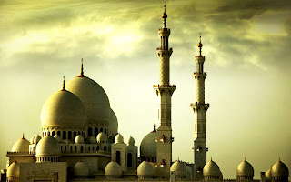 3D Mosque and Awesome Sky Landscape HD Wallpaper