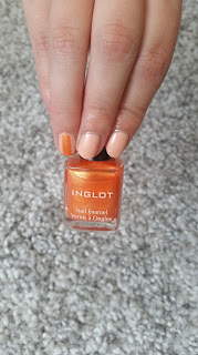 Clothes & Dreams: NOTD: A Stripe of Orange: Catrice Ultimate Nudes, Inglot 310