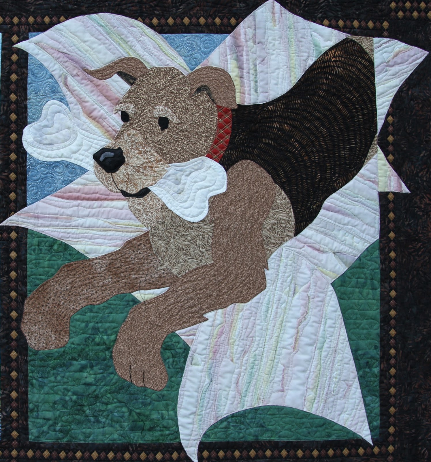 Airedale Rescue Quilting Bee BIG CORNER BLOCK & QUILT TOP ASSEMBLY
