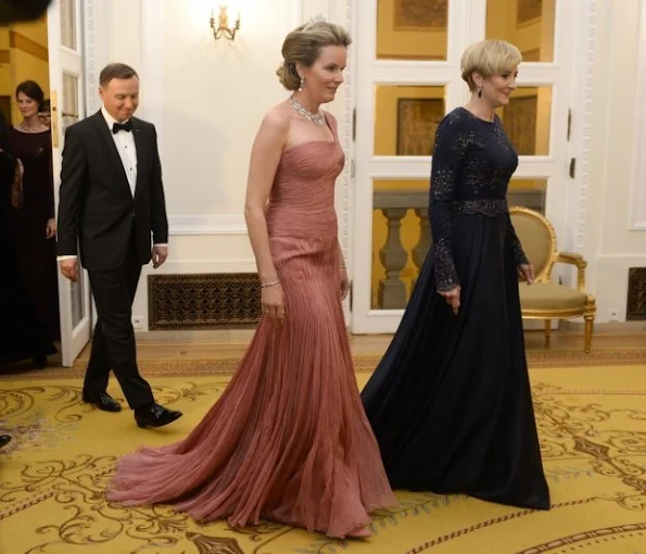 King Philippe of Belgium and Queen Mathilde of Belgium, Polish President Andrzej Duda and First Lady Agata Kornhauser-Duda 
