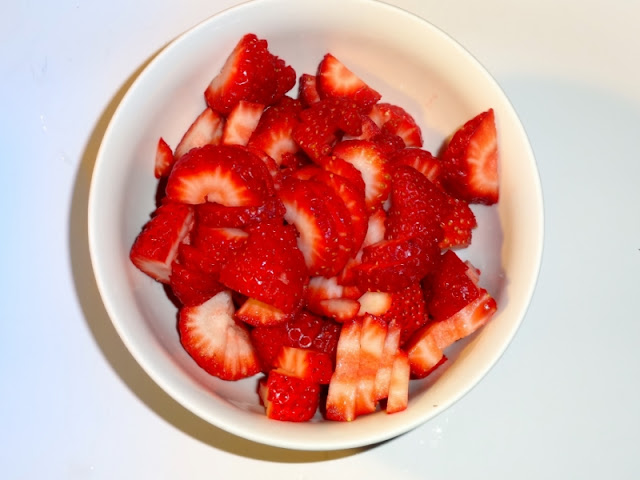 fresh sliced strawberries true red