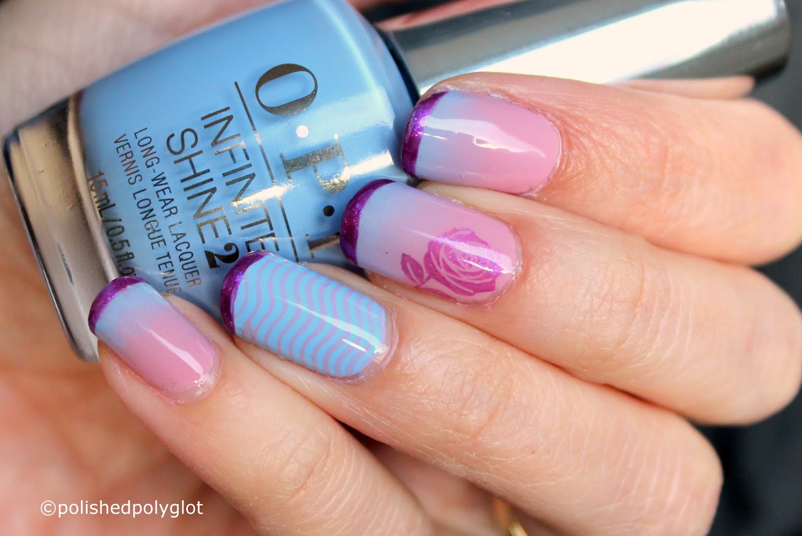 Cute Pink And Blue Nail Designs