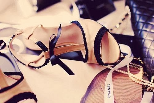pretty Chanel T-strap sandals with bow