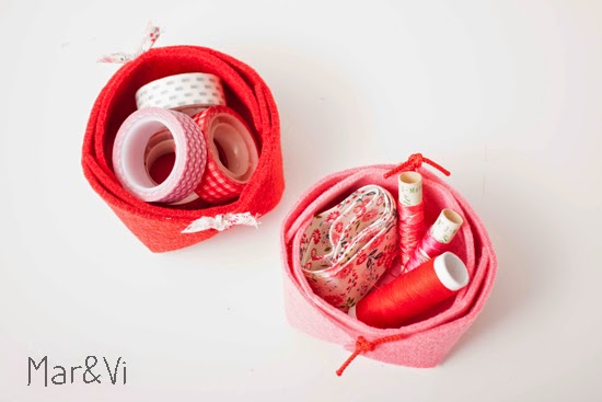 cestos de fieltro hechos en casa